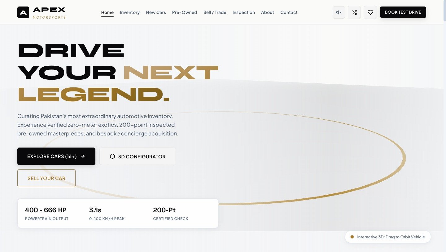 Apex Motorsports — Curated Exotic & Luxury Vehicle Dealership